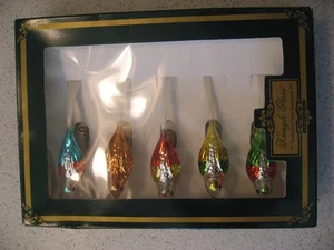 Vintage Kurt Adler Kringle scatola di vetro di 5 clip-on uccellino decorazioni natalizie 4,5"L - Foto 1 di 7