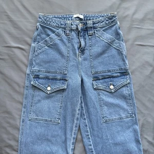 Forever 21 Denim Cargo Pants Blue Size 26 - Picture 1 of 7