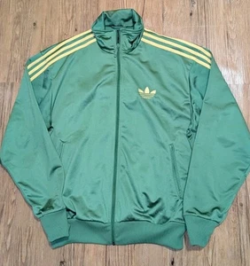 VTG Adidas Originals Mens M Green Yellow Firebird Track Jacket Trefoil 80's Ii - Picture 1 of 3