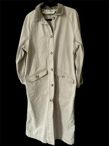 L.L. Bean Women’s Khaki  Cotton Barn Chore Jacket Long,  Large, Calf Length - Picture 1 of 6