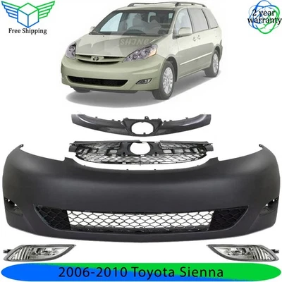 Front Bumper Cover Fascia & Grille Assembly Kit 2006-2010 Toyota Sienna Foto 1 de 4