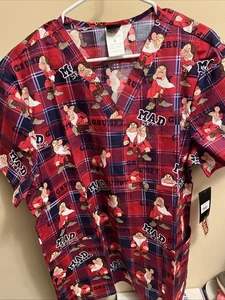 DISNEY GRUMPY TOONIFORMS SCRUB TOP V Neck MENS SZ MEDIUM SHORT SLEEVE NWT - Picture 1 of 4