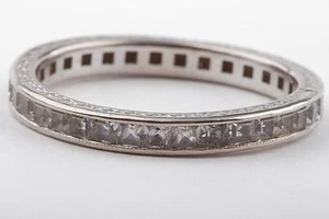 Memory Ring 375 9K Weiß Gold Kristall Grösse 57 Top! - Bild 1 von 9