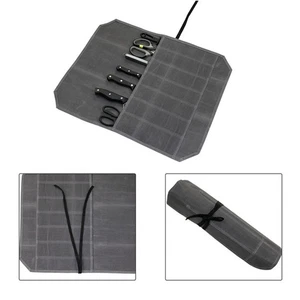 Knife Roll, Chef Knife Bag, Waxed Canvas Heavy Duty Knife Pouch With 7 Slots-pf - Picture 1 of 14