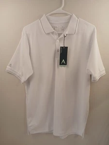 Antigua Polo Herren Größe Medium weiß 3 Knöpfe Golfhemd neu mit Etikett - Bild 1 von 7
