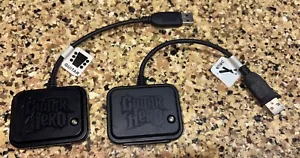 PS3 Guitar Hero GUITAR & DRUM Dongle Set Receiver Red Octane Wireless - Picture 1 of 3