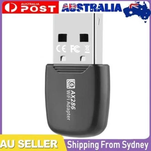 USB WiFi 6 Adapter Wi-Fi Lan Adapter Black Reusable For PC/Laptop Windows7/10/11 - Picture 1 of 12