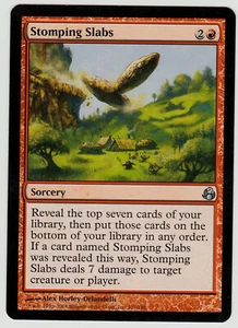 Magic the Gathering x4 Stomping Slabs Morningtide Red Uncommon Sorcery NM - Picture 1 of 2