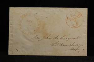 New Hampshire: Henniker 1850s copertina senza timbro, NH in pieno, rosso grande PAGATO 3 - Foto 1 di 2
