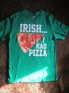 Kids T-Shirt "Irish...I Had Pizza" Green Size XL (14-16) - Picture 1 of 5