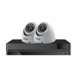 Kit Sorveglianza Sicurezza 4 Canali 2 Telecamere CCTV 1TB DVR 5MP HD Cupole Bianche - Foto 1 di 12