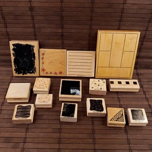 Background Rubber Stamp Lot Of 15 Journaling Lines Corner Frame - Picture 1 of 12