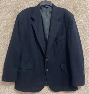 Pendleton Mens Navy Blue Wool 2-Button Blazer Sport Suit Coat Size 46 - Picture 1 of 12