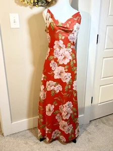 💥 BOSTON PROPER Caliente Floral Print Cowl Neck Slip Maxi Dress NWT Women's 16 - Picture 1 of 12