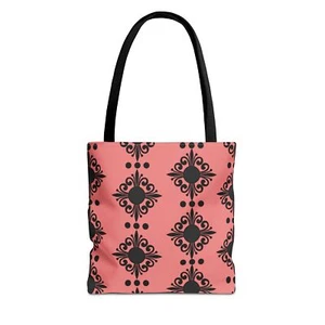 Pink & Black Vintage Paisley Style Tote Bag, Eco-Friendly, Great Gift, Reusable - Picture 1 of 13