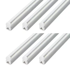 6 PACK 4FT 20W LED T5 Integrated Single Fixture 6500K(Super Bright White) Clear