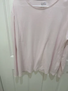 Croft &Barrow Pale Pink Long Sleeve Tee Size XL - Picture 1 of 3