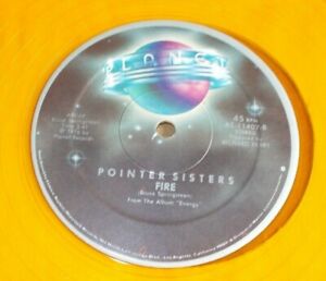12" SINGLE MAXI -   POINTER SISTERS - HAPPINESS - FIRE - YELLOW WAX