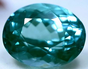 13,60 Ct Natürlicher Paraiba Turmalin AAA Grünlich Neon Blau Kupfer Behandelt Edelstein - Bild 1 von 7