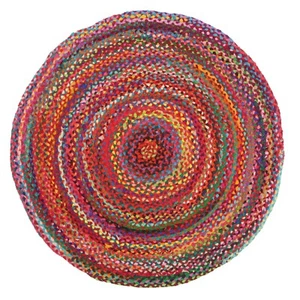 ALISON COTTON RUG ROUND CHINDI Circle Floor mat Large Carpet FREE POST* - Picture 1 of 4