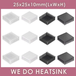 25x25x10mm With or Without Tape Zigzag Slotted Aluminum Heatsink Alloy Cooler - Photo 1/17