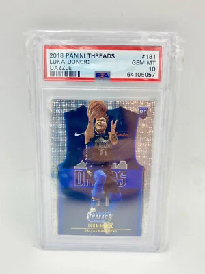 Luka Doncic 2018 Panini Threads Dazzle PSA 10 GEM MINT #181 RC Rookie - Image 1 of 2