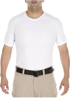 5.11 Men’s Tactical L.E. Tight S/S Crew Short sleeve White Sz L Compression Fit - Image 1 of 4