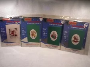 Vintage Titan Needlecraft Greeting Card Cross Stitch Kits Santa Teddy Lot of 4 - Picture 1 of 6