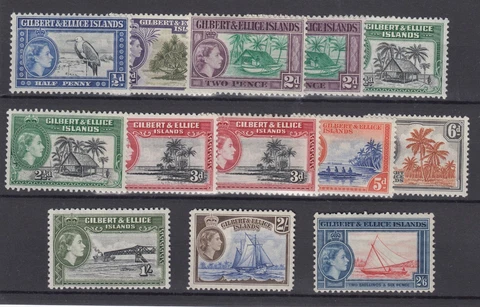 Gilbert Islands QEII Set To 2s 6d With Shades SG64/73 MLH BP5773 Cover