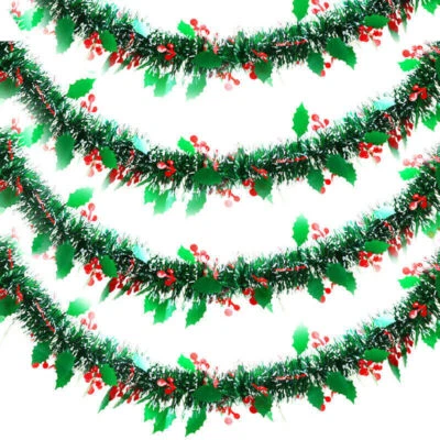 Luxury Green Christmas Tinsel Garland Long Vine Xmas Party Wedding Decoration - Image 1 of 4