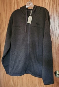 Red Head Long Sleeve Coffee/ Heather  Hooded Full Zip Up Pockets Sweater XL/TG  - Picture 1 of 11
