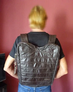 Designer-Lederrucksack für Herren (echtes Rindsleder), dunkelbraun, Neu! - Bild 1 von 4