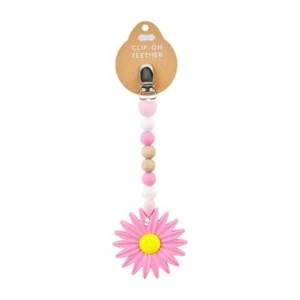 Mud Pie Pink Daisy Clip On Teether - Picture 1 of 1