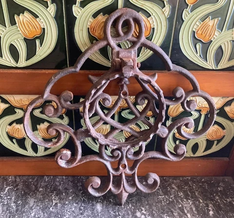 Stunning Large Ornate Rustic Wrought Iron Country Door Knocker Cover