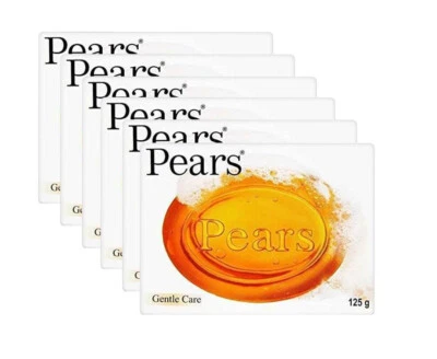 Pears Gentle Care Transparent Amber Bar Soap 6 x 125g