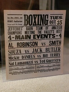MUY RARO 1930 JIM JAMES JEFFRIES GRANERO póster de boxeo BURBANK CALIFERIA boxeador - Imagen 1 de 1