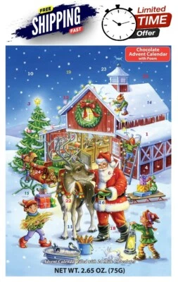 Vermont Christmas Company Ready Reindeer Chocolate Advent Calendar 13.75"l X 10" - Image 1 of 4