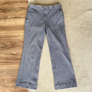 vintage 60s 70s Retro Mod Plaid Polyester Disco Flares Patterned Pants 35 X 29 - Picture 1 of 8