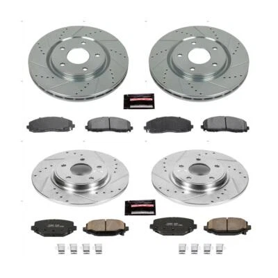 Kit de frenos de disco PowerStop - delantero y trasero - se adapta a Chrysler Town & Country 2012-20 Foto 1 de 4