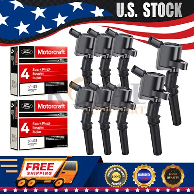 Motorcraft Spark Plugs SP493 Ignition Coils for Ford Lincoln Mercury DG508 4.6L - Image 1 of 4