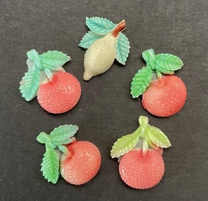 Vintage Celluloid Fruit Flat Back Embellishments Craft Jewelry Making Decoration - Picture 1 of 3