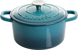 Forno Olandese Artigianale Rotondo in Ghisa Smaltata, 3 Quart, Sfumato Teal - Foto 1 di 7