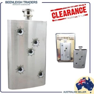 Bullet Proof HIP FLASK With BULLET HOLE Appearance Stainless Steel Brand New - Picture 1 of 9