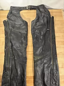 Harley Davidson Leather Chaps Size Large Short - Bild 1 von 9