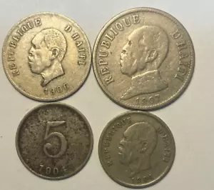 Haiti 5 Centimes 1904, 1904, 10 Centimes 1906, 20 Centimes 1907 Extremely Fine - Picture 1 of 4