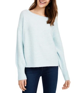 Womens Sweater Size M Pink Rose Blue Mint Juniors Ribbed Pullover - Picture 1 of 7