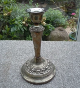 Silver Plated Candlestick by Ianthe. - Picture 1 of 4