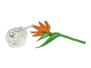 Bird of Paradise Flower Strelitzia Necklace Miniblings Flower 80cm - Picture 1 of 4