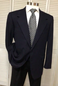 VTG OXXFORD CLOTHES SUPER 100's WOOL MENS NAVY BLUE SPORT COAT BLAZER SIZE: 42R - Picture 1 of 13
