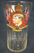 Vintage King George V1 & Queen Elizabeth  Coronation glass 12th May 1937 lovely 